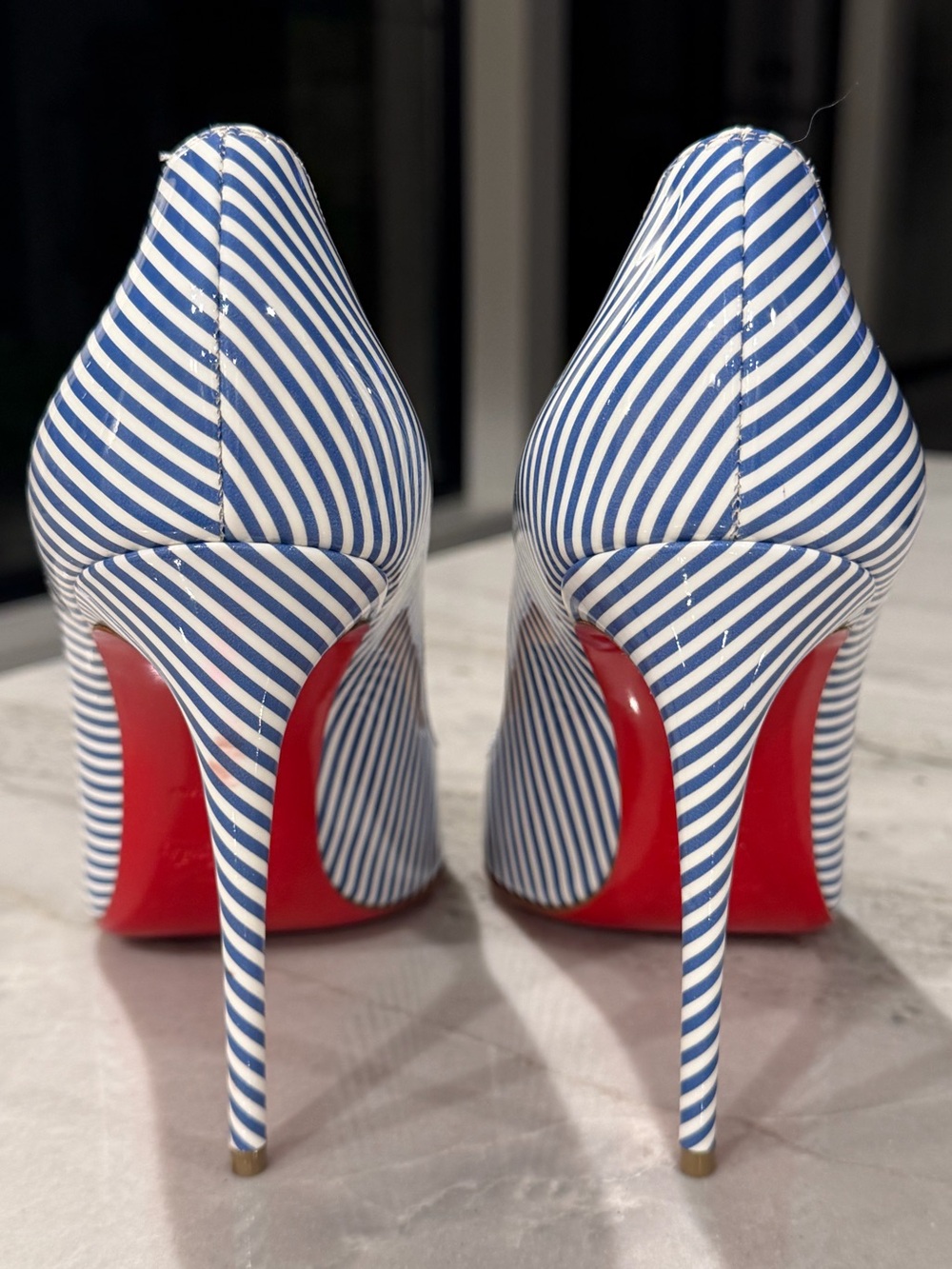 Christian Louboutin - Pigalle Follies 100 - Jeans/ Blanco - Picture 2 of 9